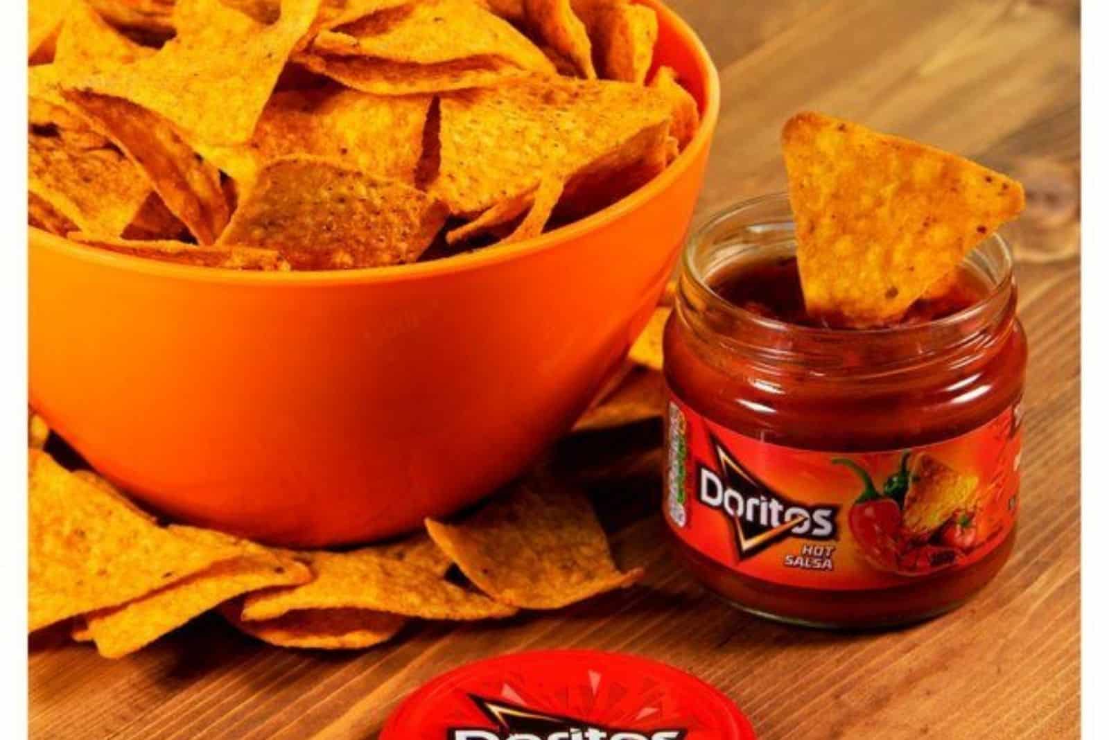 doritos in a bowl and doritos sauce