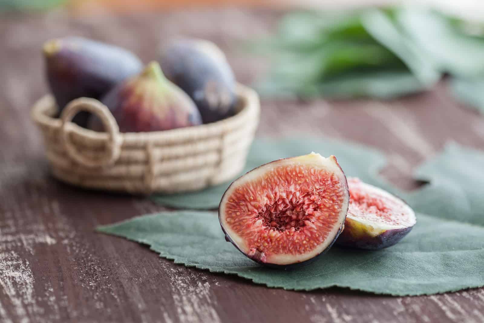 figs on a wooden table