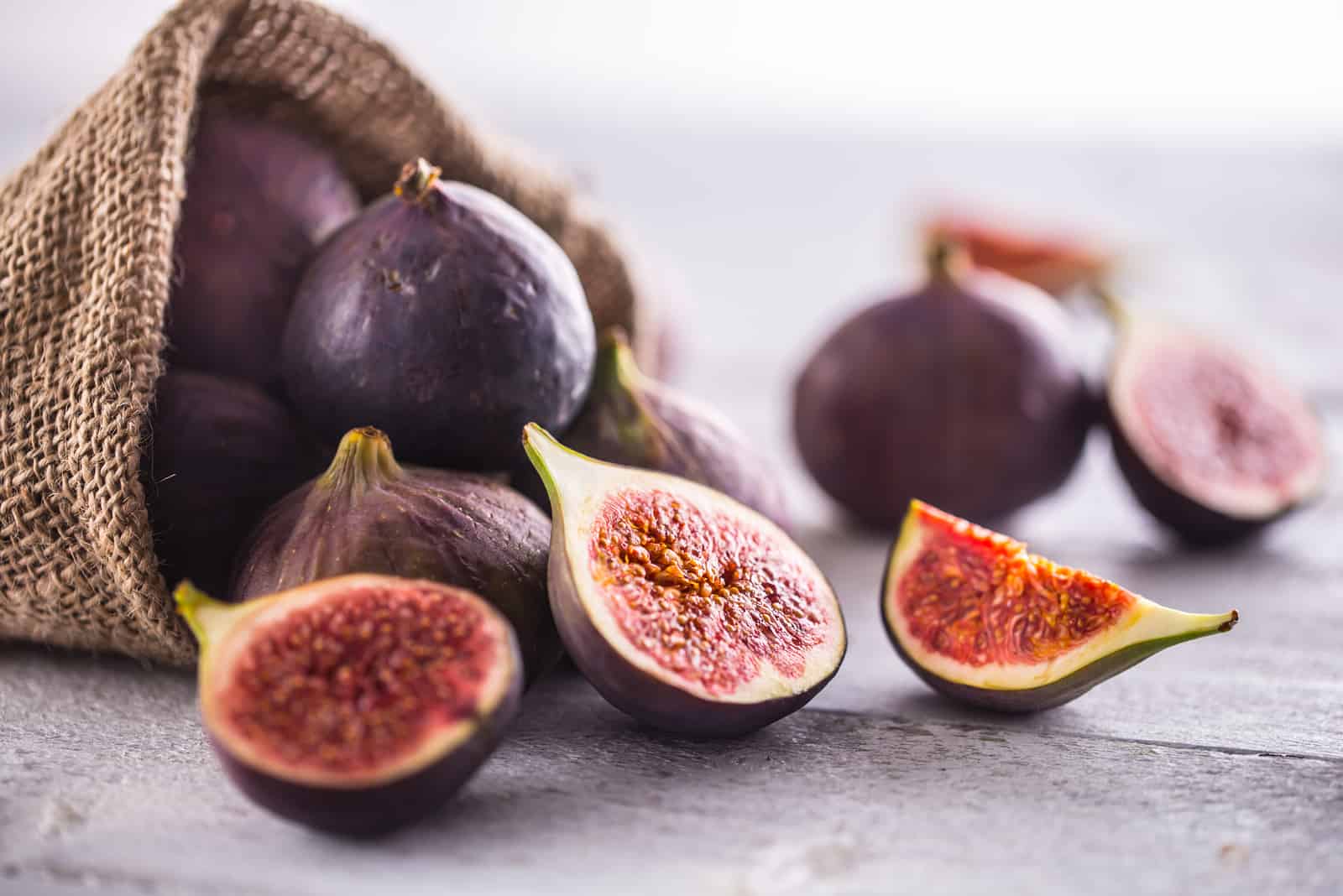 figs on old wooden table
