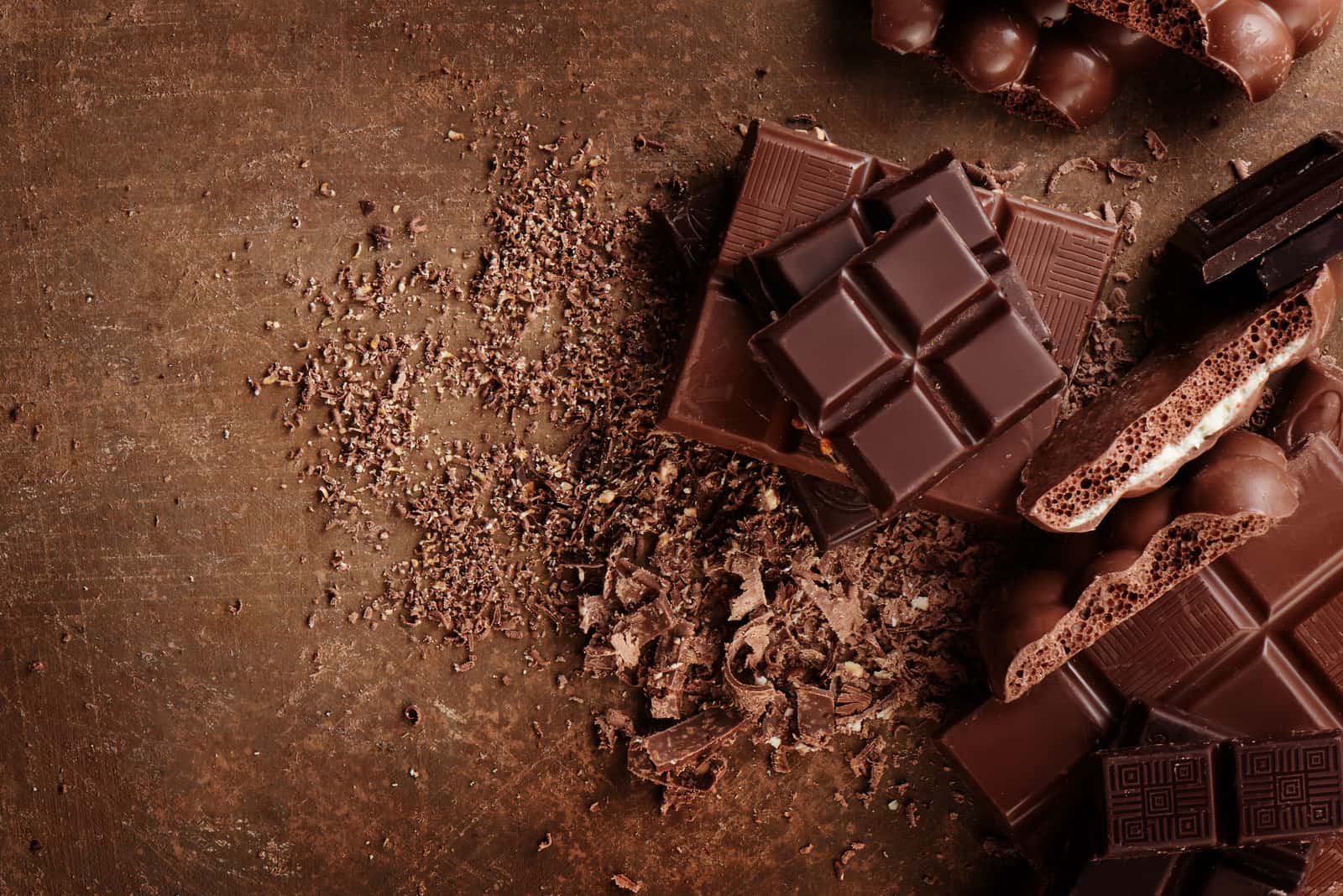 pieces of chocolate on the table