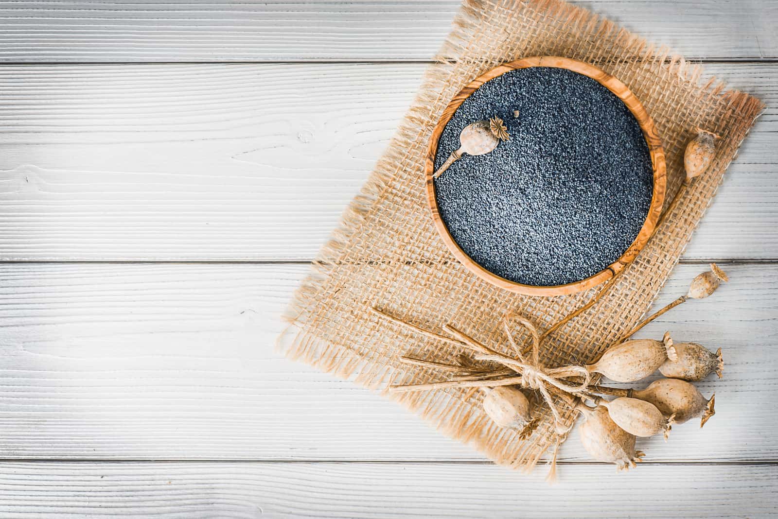 poppy seeds in a pot