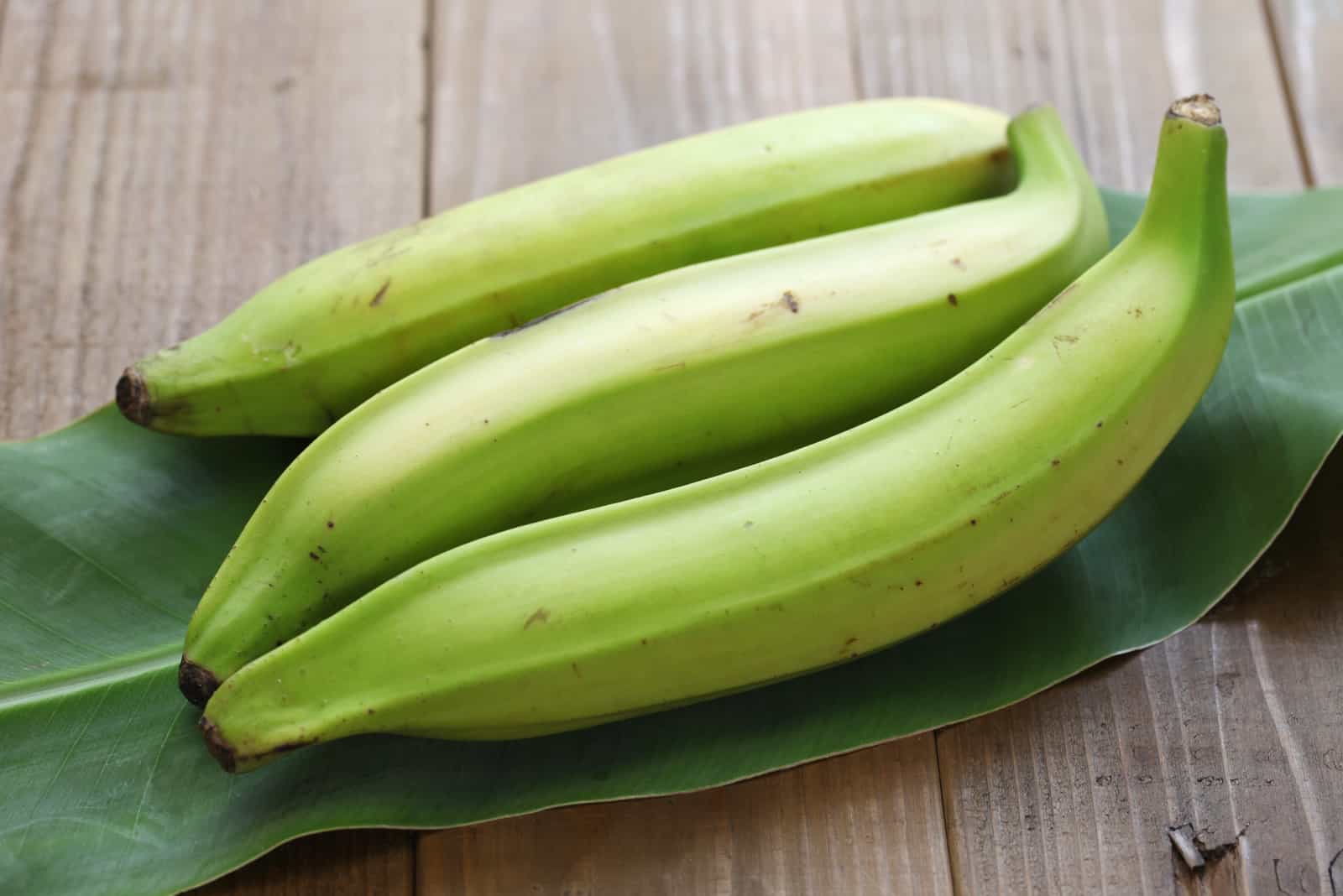 green plantains on the table