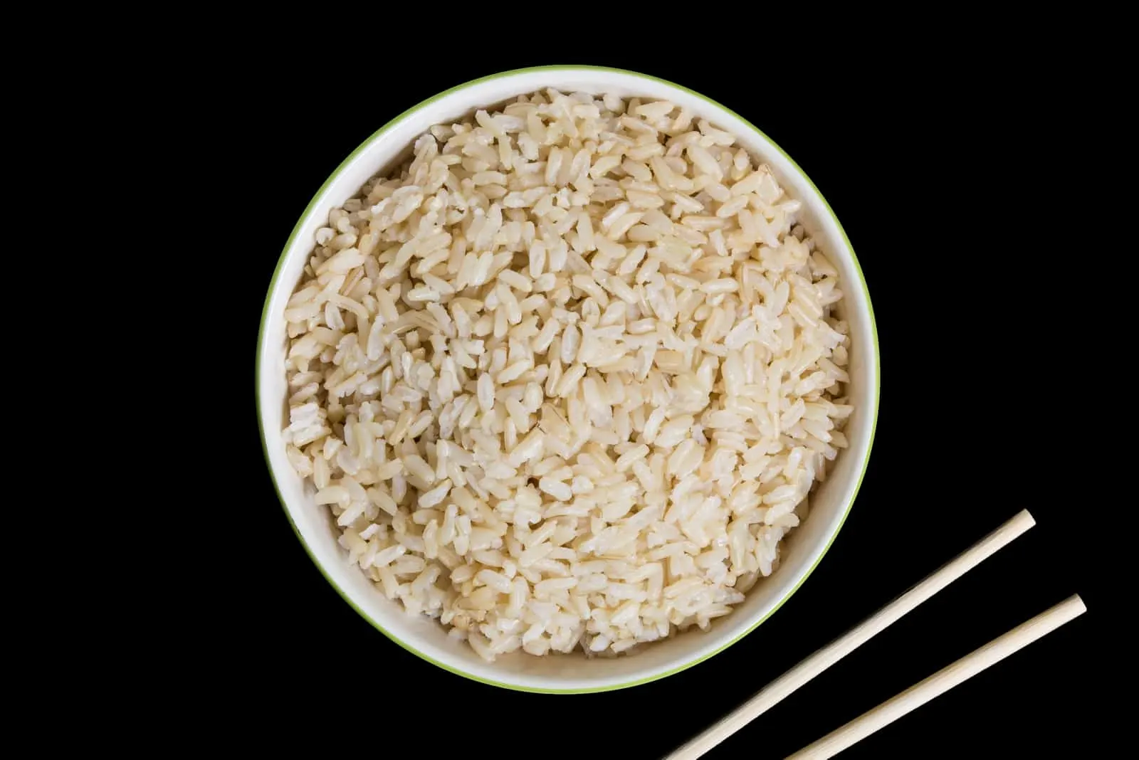 Brown Rice on Black Background