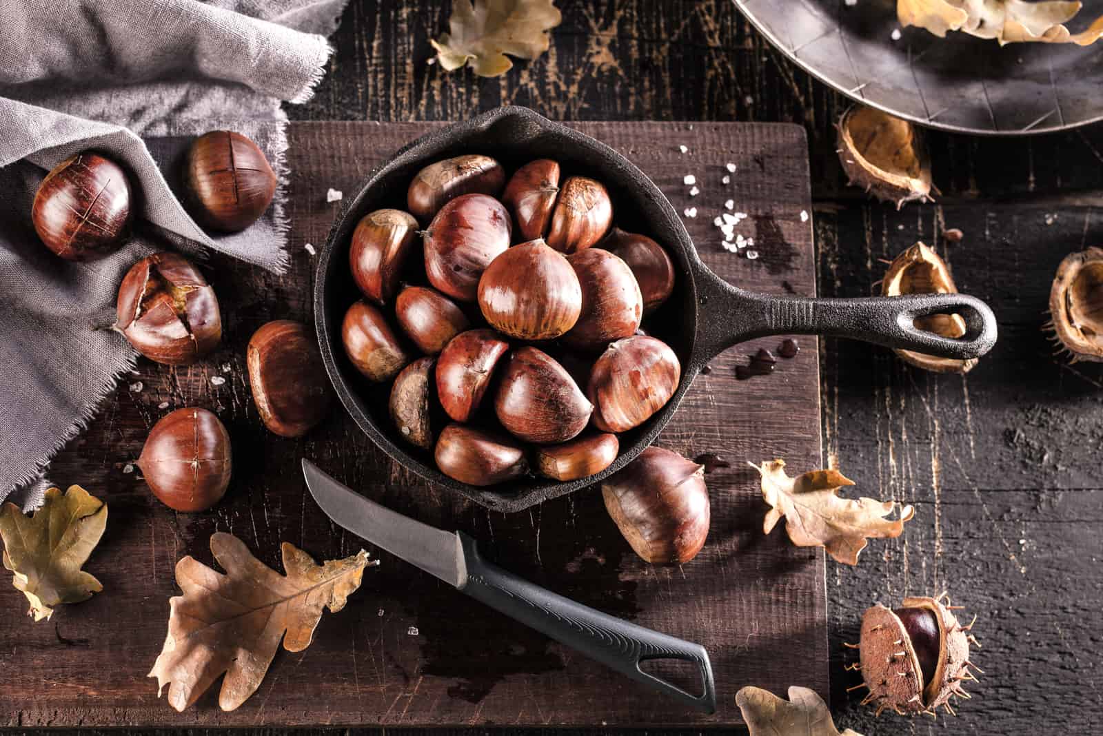 chestnut stands on the table in a bowl