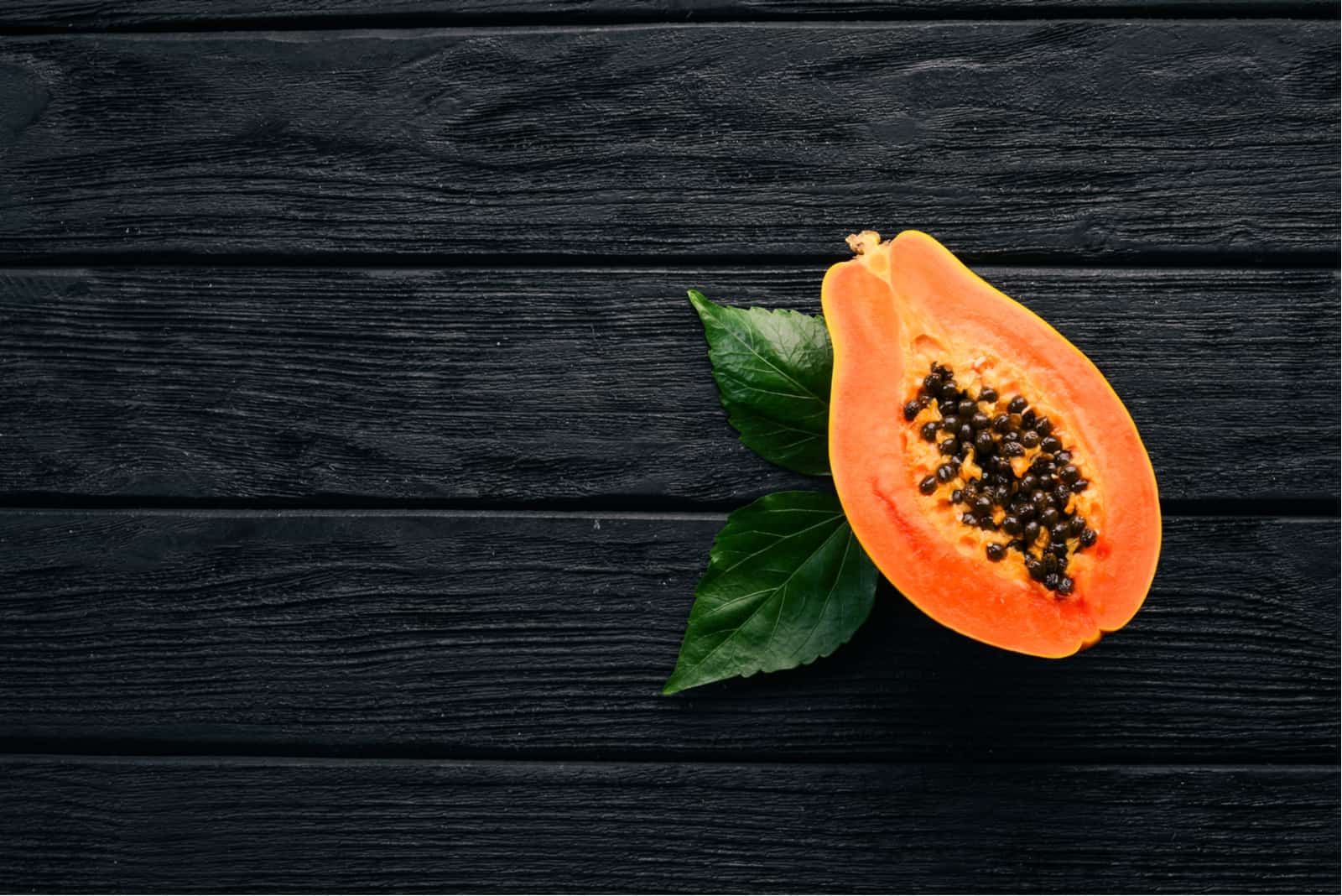 Papaya tropical fruit on table