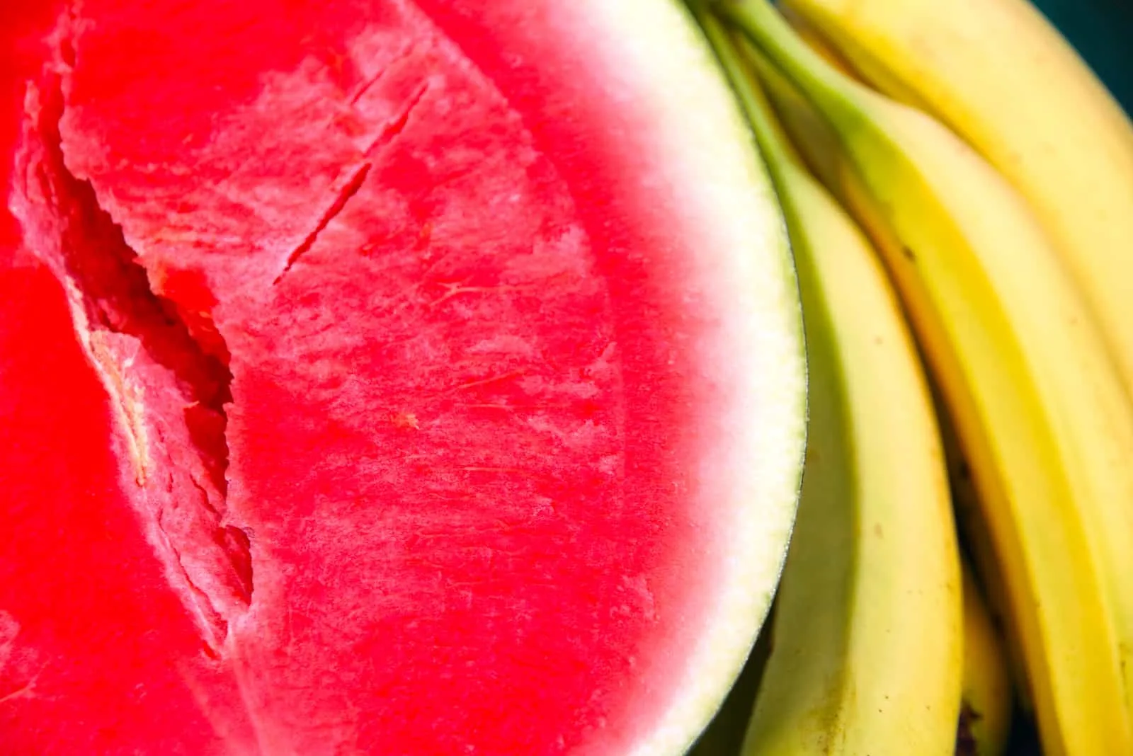 fresh watermelon and bananas