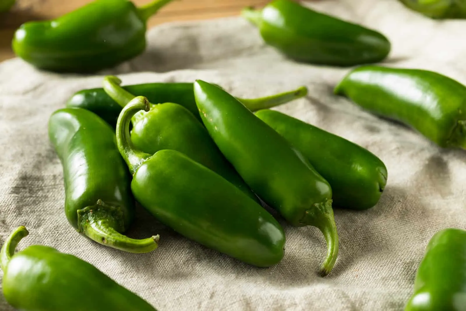 raw green Organic Jalapeno Peppers