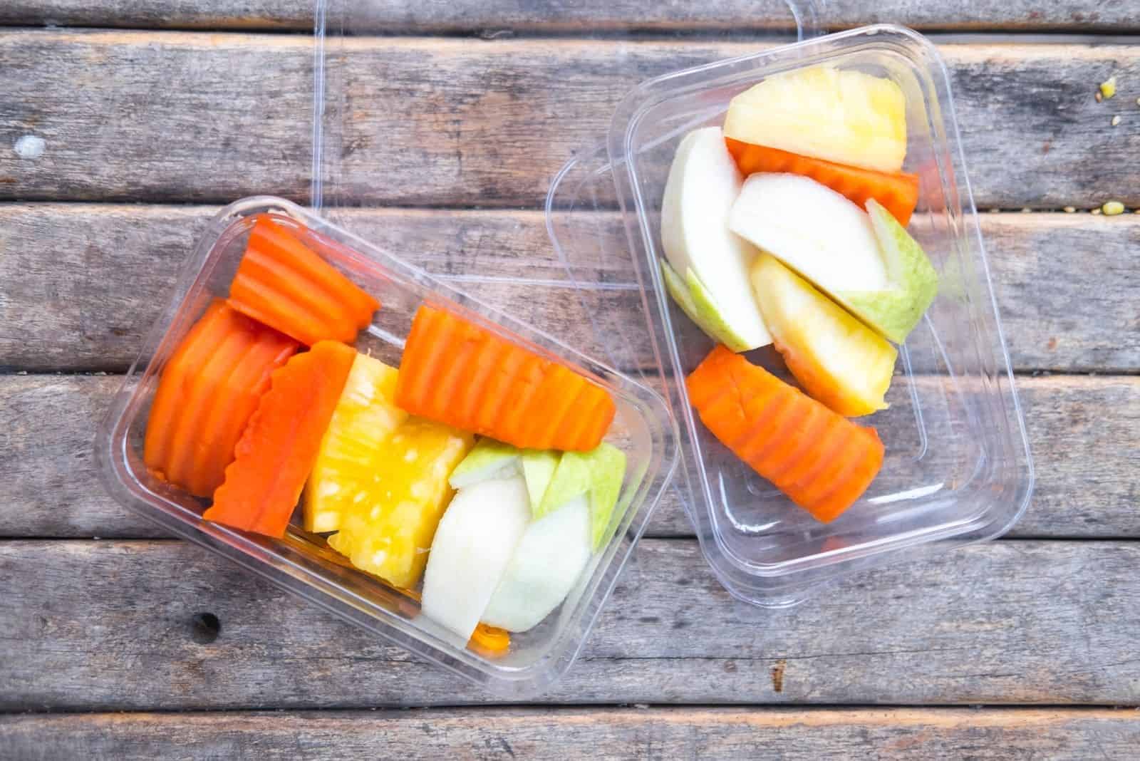 healthy cuts treats in a clear container