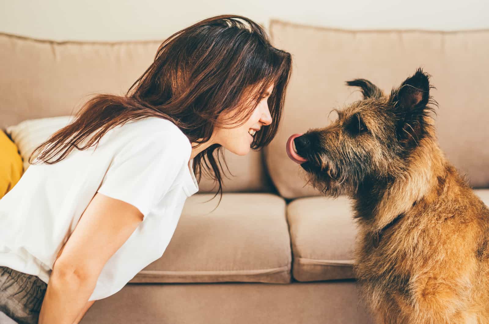 woman and her dog