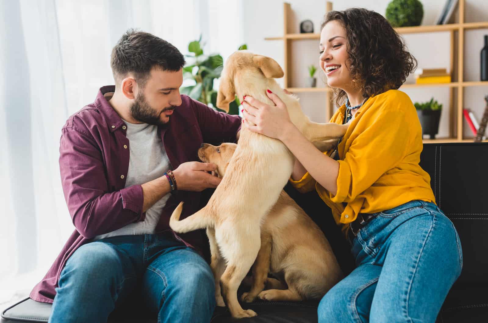 couple with their dog