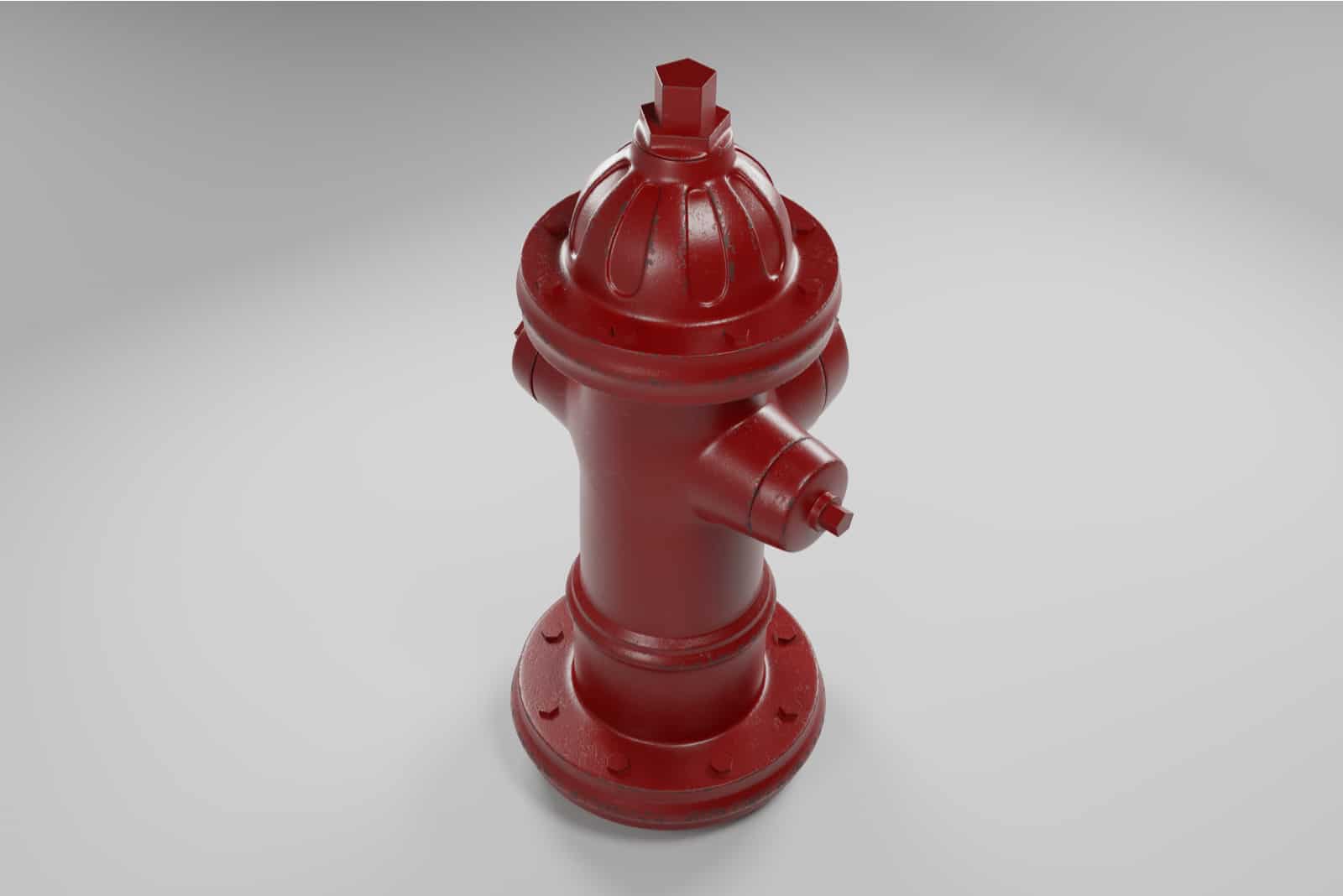 isolated red fire hydrant