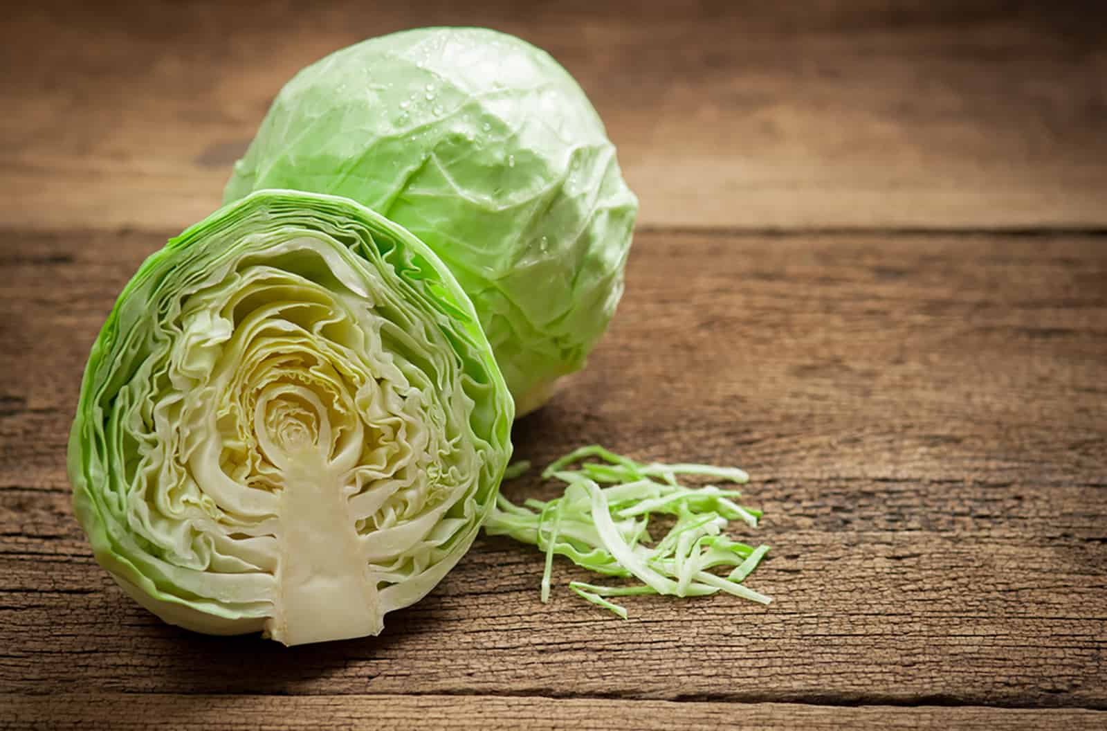 cutted cabbage on wodden table