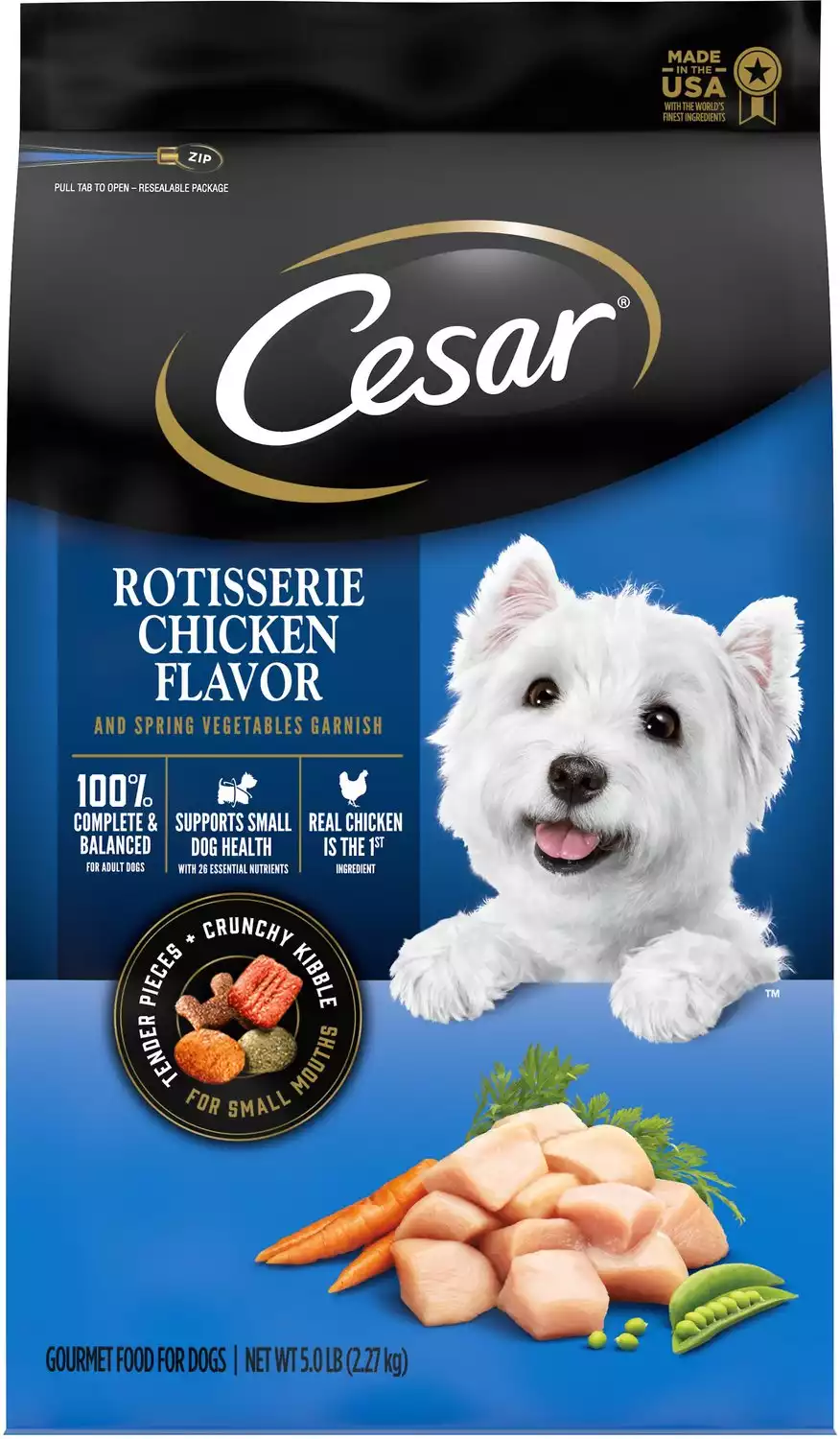 Cesar Rotisserie Chicken Flavor & Spring Vegetables Garnish Dry Dog Food