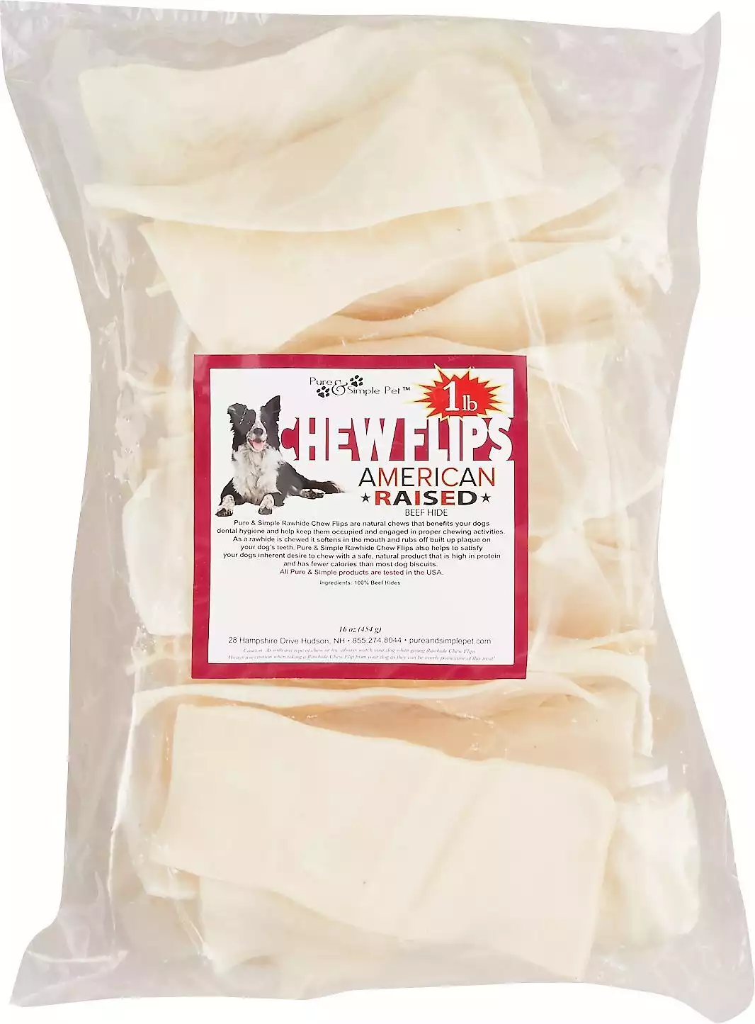 Pure & Simple Pet Rawhide Chew Flips