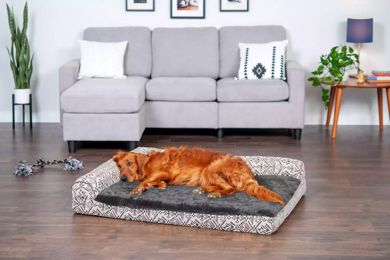 FurHaven Southwest Kilim Cooling Gel Deluxe Chaise Dog & Cat Bed