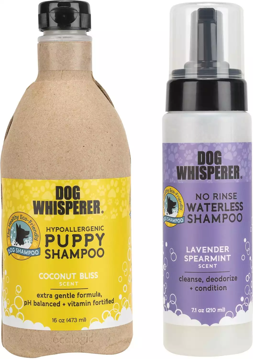 Dog Whisperer Hypoallergenic Puppy Shampoo + No Rinse Waterless Dog Shampoo