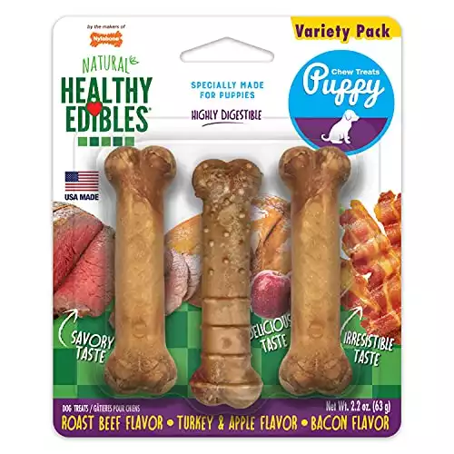 Nylabone Healthy Edibles Puppy Natural Long Lasting Dog Chew Treats