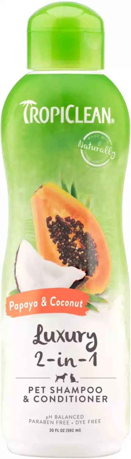 TropiClean Luxury 2 in 1 Papaya & Coconut Pet Shampoo & Conditioner