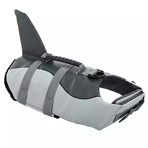 Queenmore Dog Life Jacket Ripstop Shark Dog Safety Vest
