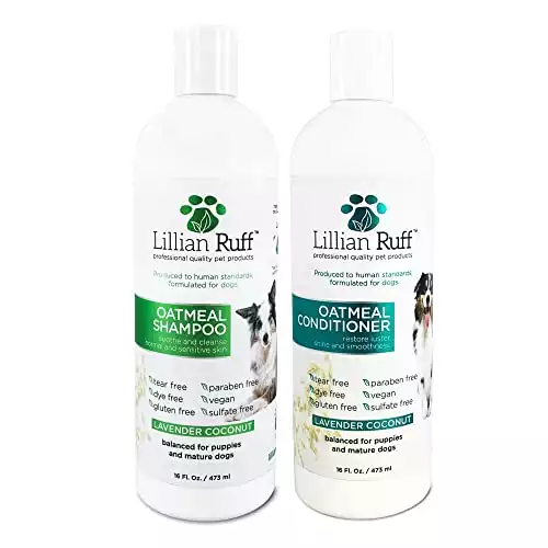 Lillian Ruff Oatmeal Dog Shampoo & Conditioner Set