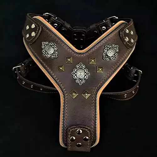 Bestia Aztec Big Dog Leather Harness
