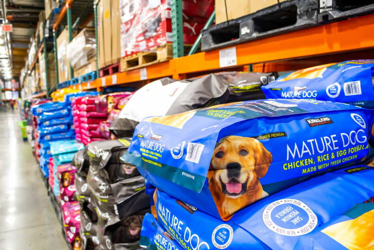 dog food on the shelf
