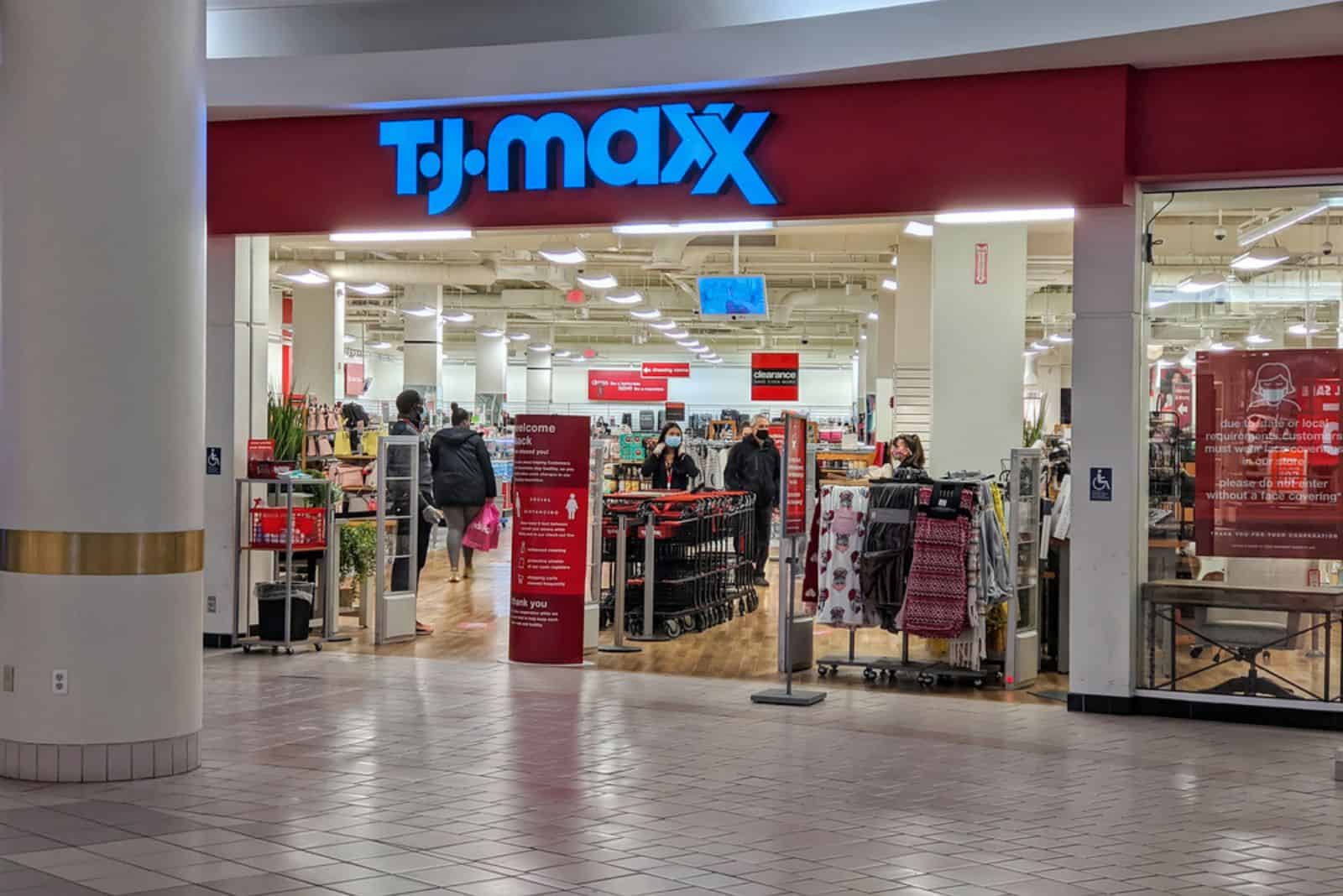 TJ Maxx department store shopping mall entrance