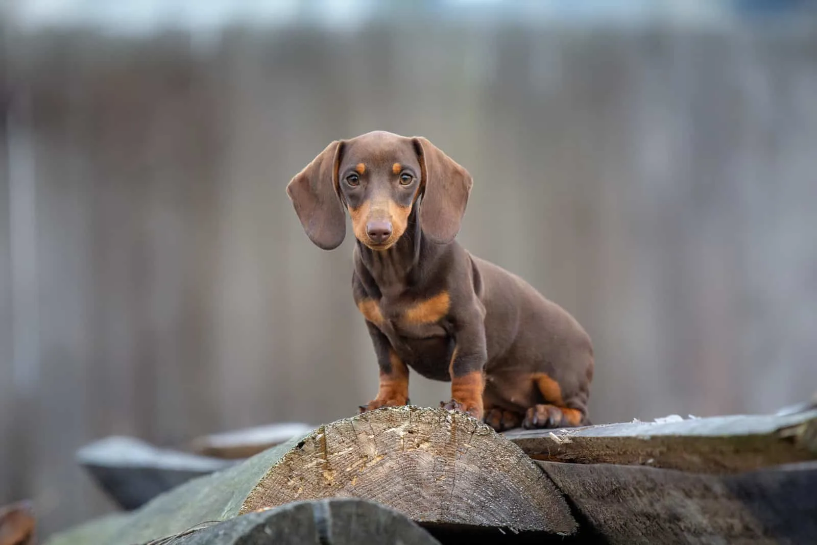 dachshund dog standing in nature