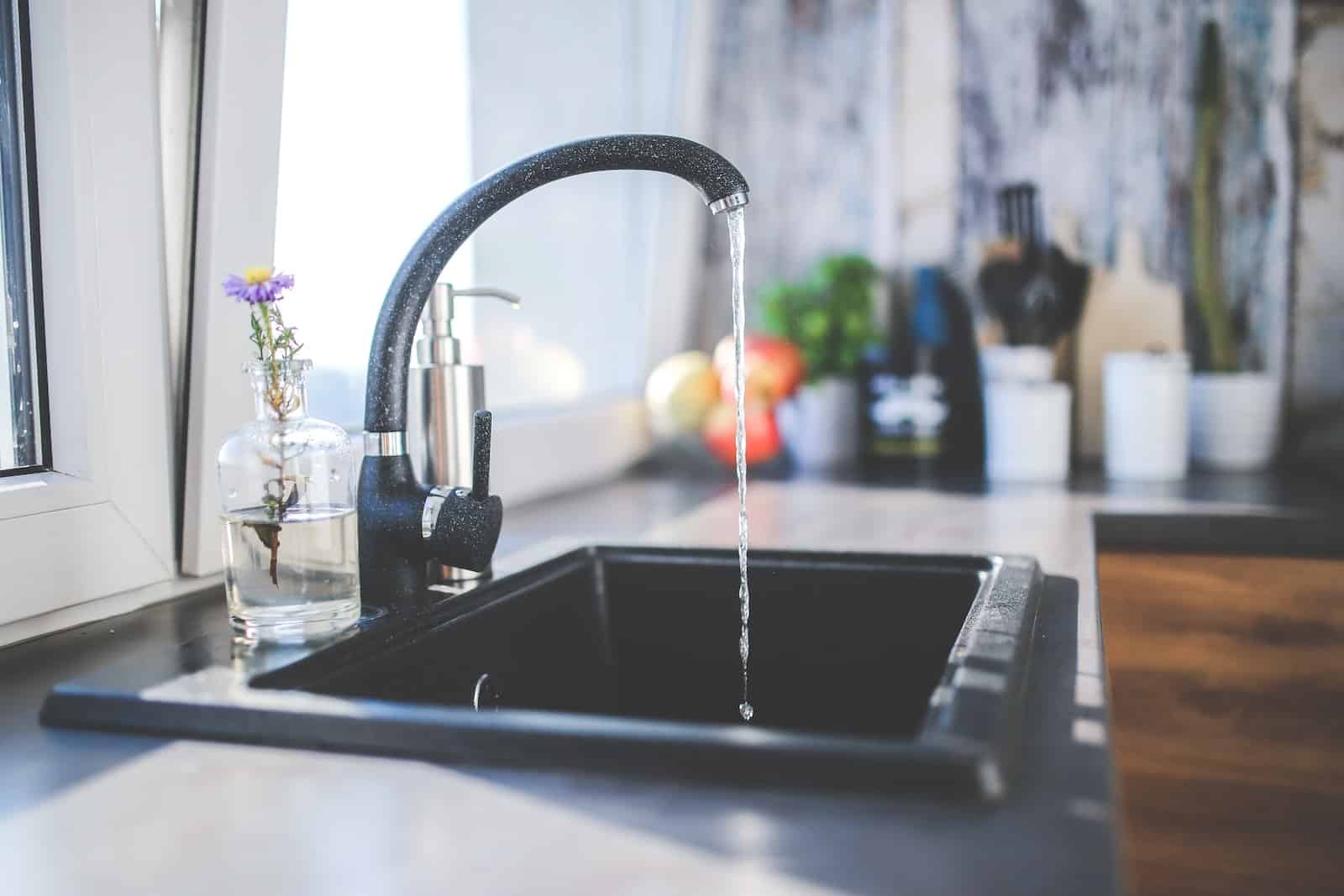 photo of a sink with tap water