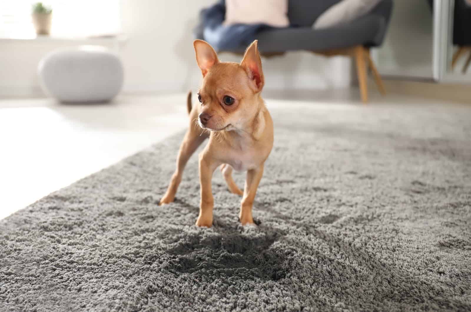 Chihuahua standing on carpet