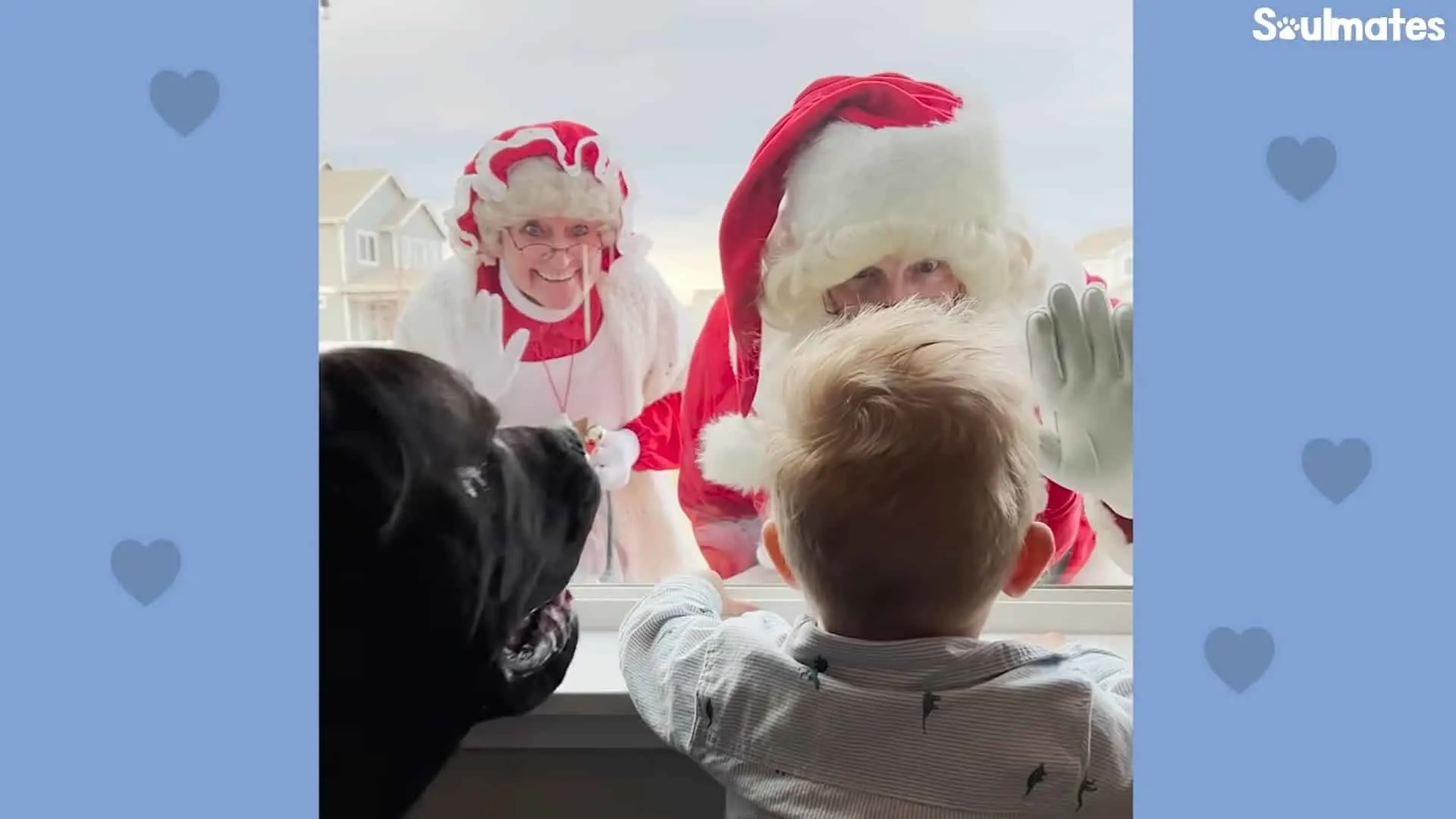 Drax and baby watch Santa Claus
