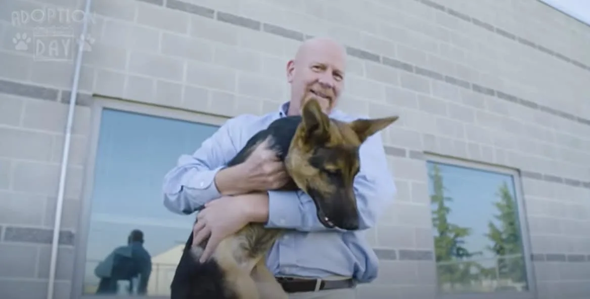 Roo's owner holding Roo
