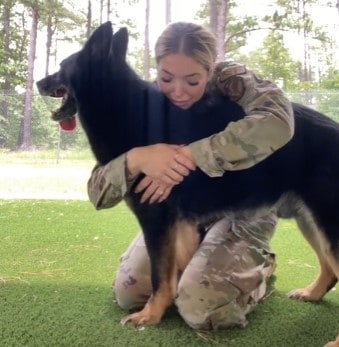 Sidney with Zeusz when it was time to say goodbye