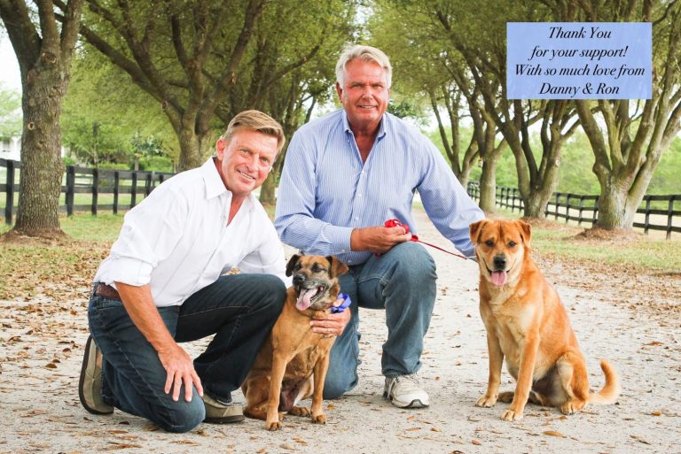 Florida couple with rescued dogs