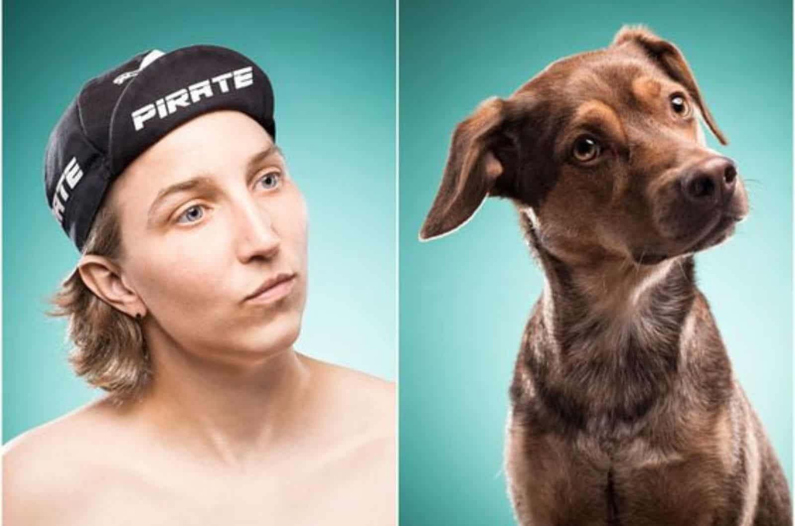 owner and her dog looking similar