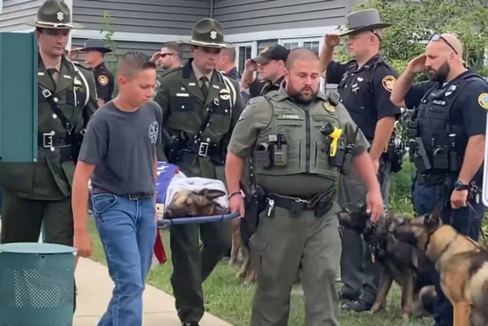 Law Enforcement Salutes K9 Tommy One Last Time After Euthanization