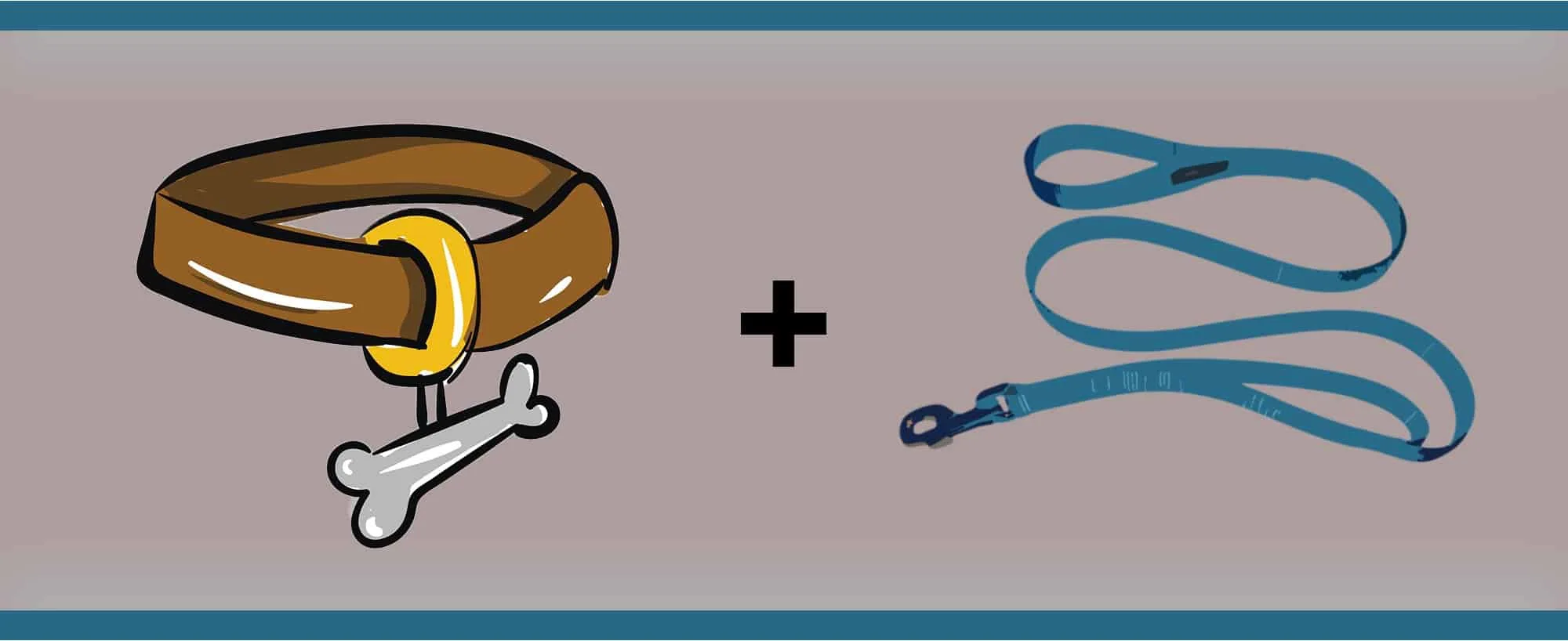 illustration of a collar and leash, concept of redomestication