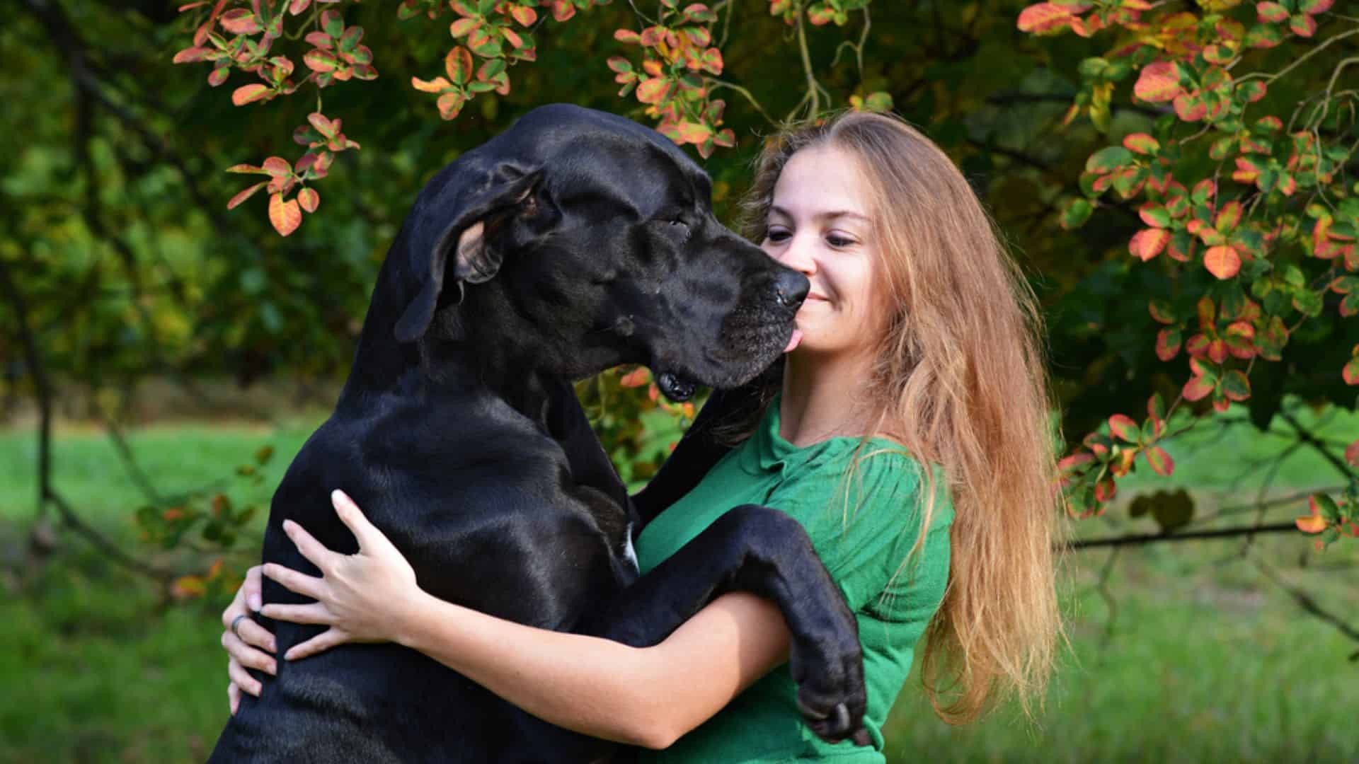 woman cuddling with her dog