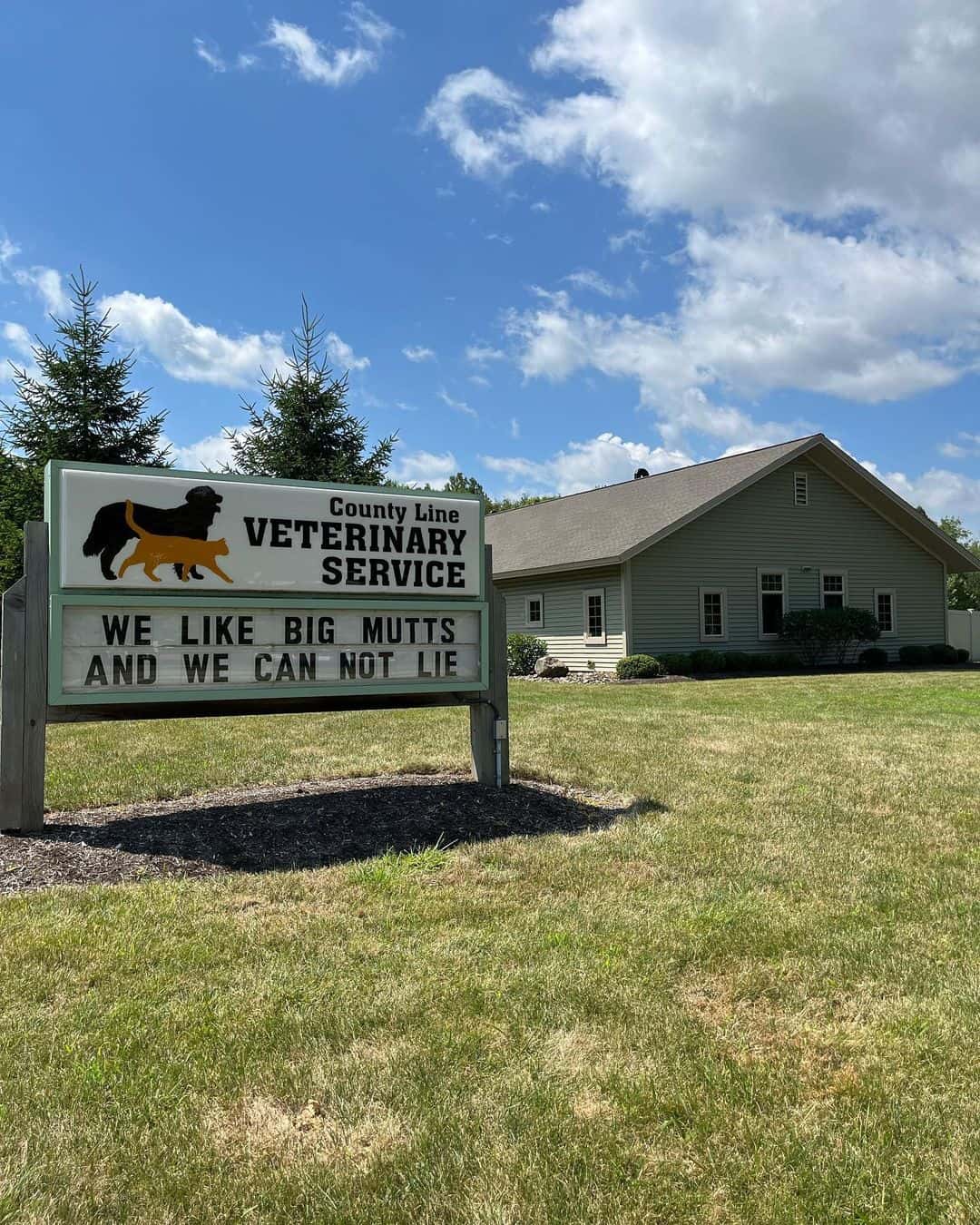 funny vet sign about mutts