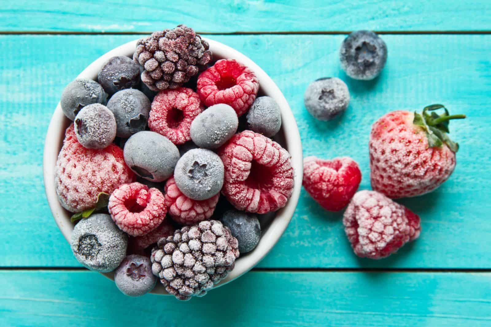 frozen fruit in a bowl