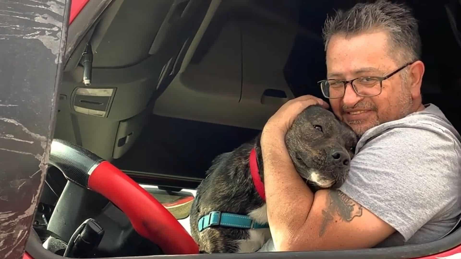 dog and owner truckman
