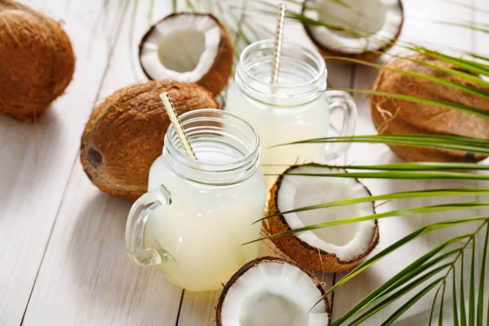 Fresh Coconut Water in a Glass