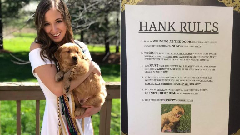 girl holding her dog