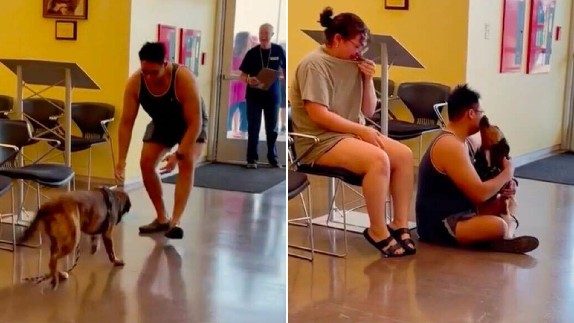 guy reunited with his dog