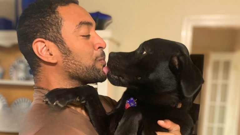 rescued puppy with pawfect dad