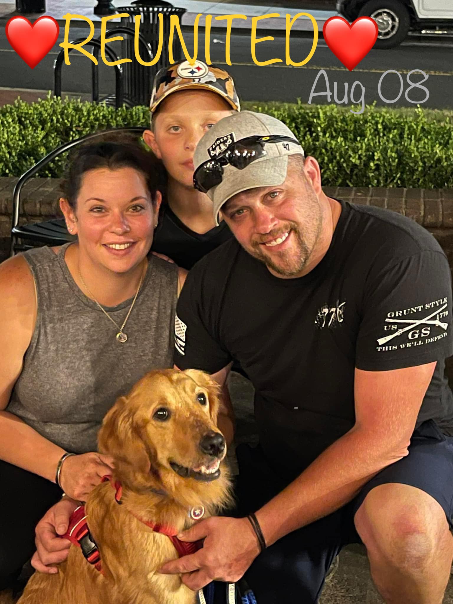owners reunited with dog