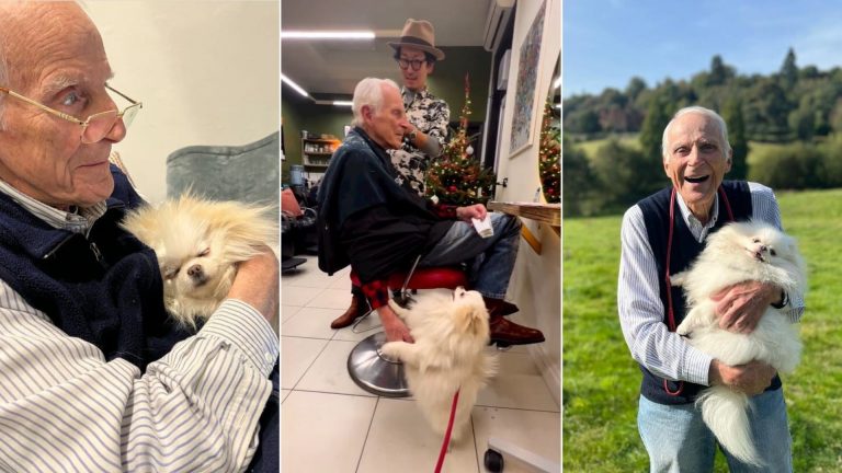87-Year Old Man And His Affectionate Dog