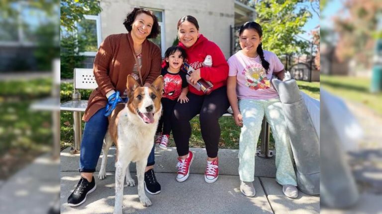 family reunited with their dog