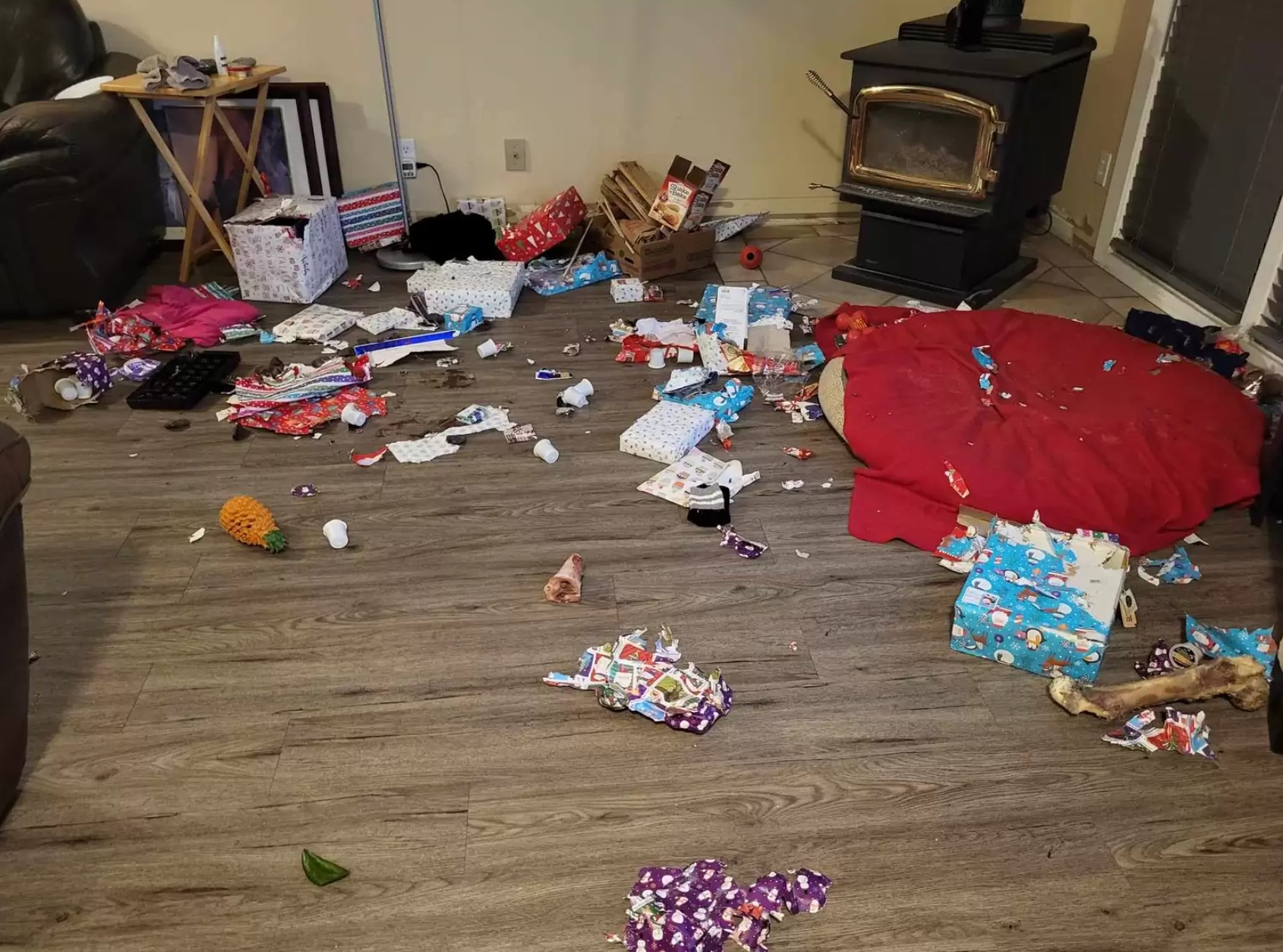 a mess at home