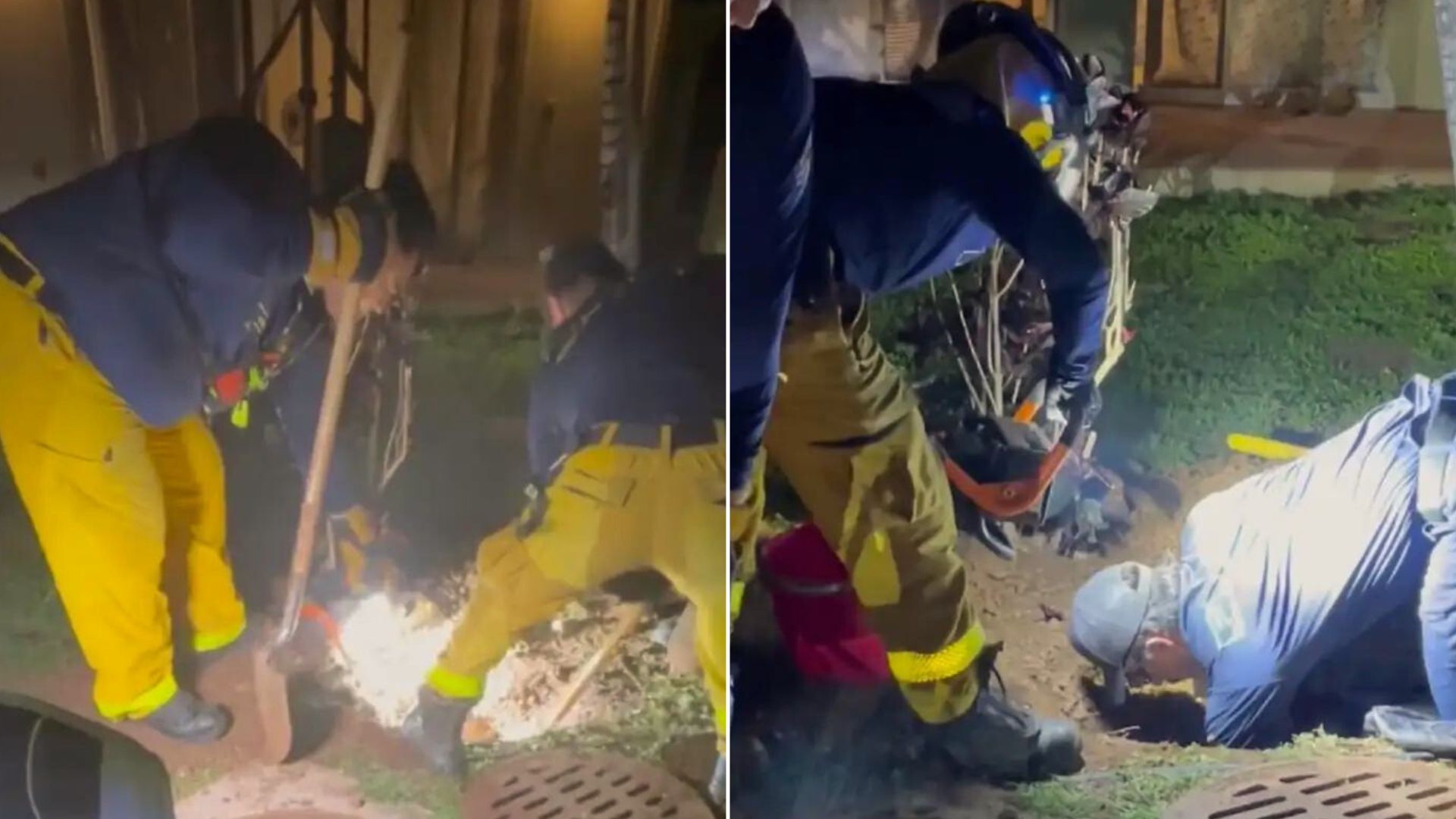 Hero Firefighters Start Digging When They Hear Helpless Barking In A Storm Drain